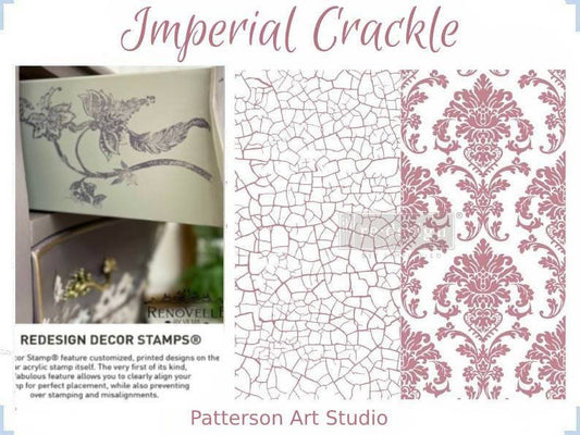 Redesign with Prima 12 x12 Clear Cling Decor Stamp - Imperial Crackle