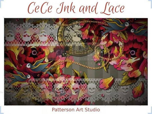 New! Redesign with Prima Decoupage Decor tissue Paper - CeCe Ink and Lace 19"x30"