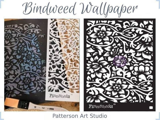 Redesign with Prima Reusable Furniture Decor Stencil - BINDWEED WALLPAPER 6"x 9"