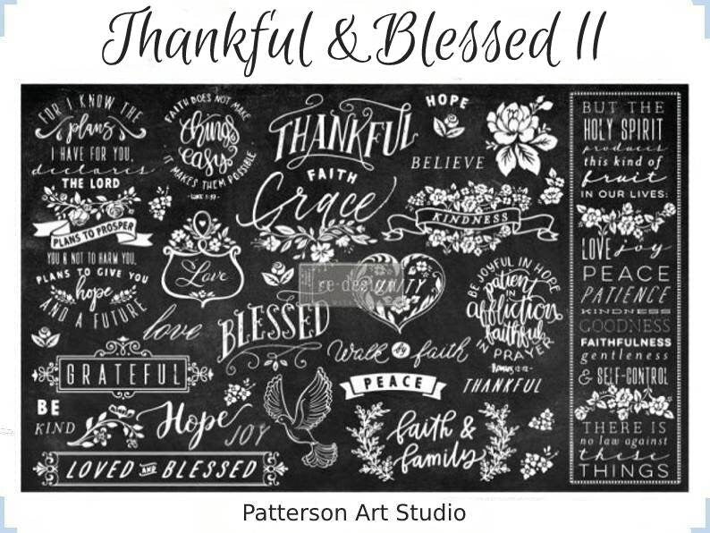 Redesign with Prima Decoupage Tissue Paper THANKFUL & BLESSED II 19"x30"