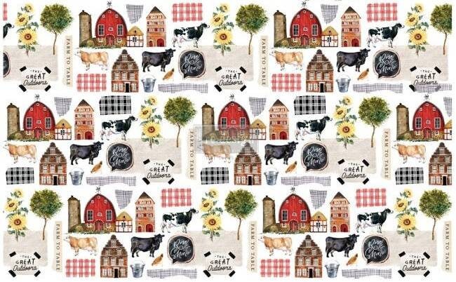 Redesign with Prima Decoupage Decor Tissue Paper - FARM TO TABLE 19"x30 -