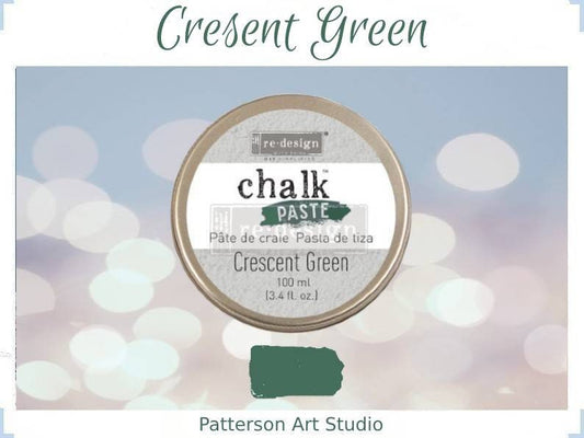 Chalk Paste - CRESCENT GREEN - Re-Design with Prima - for Stenciling  Silk Screening and More 3.4 fl. oz.