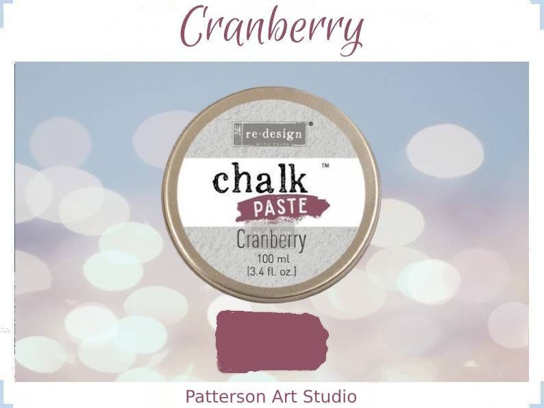 Chalk Paste - CRANBERRY - Re-Design with Prima - for Stenciling  Silk Screening and More 3.4 fl. oz.