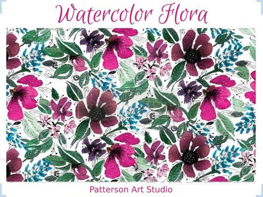 Redesign with Prima Decoupage Decor tissue Paper Watercolor Flora 19"x30"