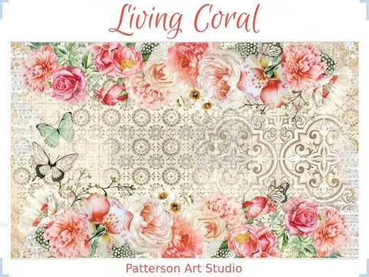 Redesign with Prima Decoupage Decor tissue Paper Living Coral 19"x30"