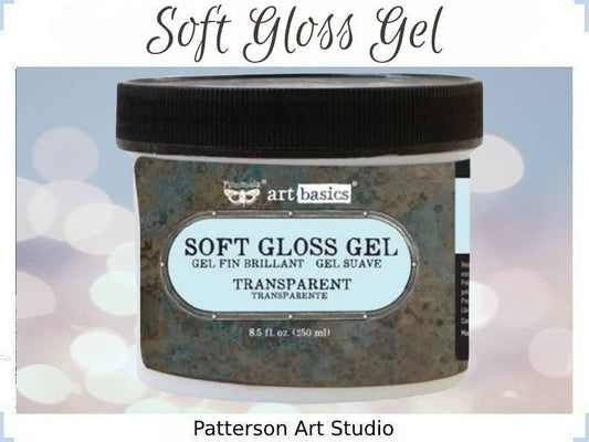 SOFT GLOSS GEL - Finnabair - Art Basics - Prima Marketing - Transparent - Sealer - Decoupage Glue - Collage Adhesive 8.5oz