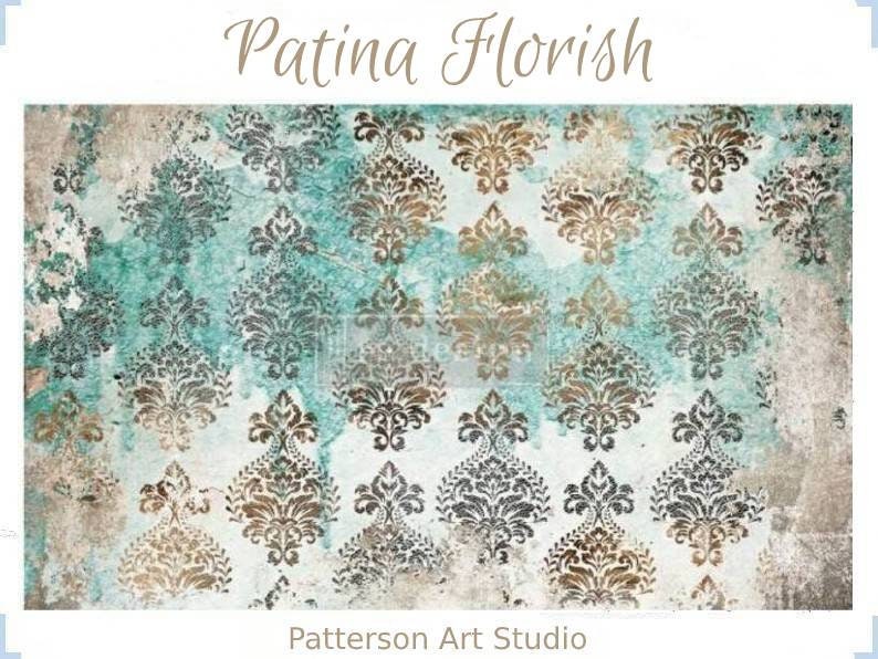 Redesign with Prima Decoupage Decor tissue Paper Patina Florish 19"x30"