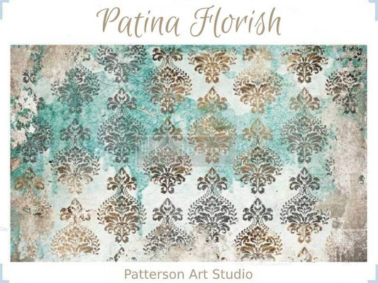 Redesign with Prima Decoupage Decor tissue Paper Patina Florish 19"x30"