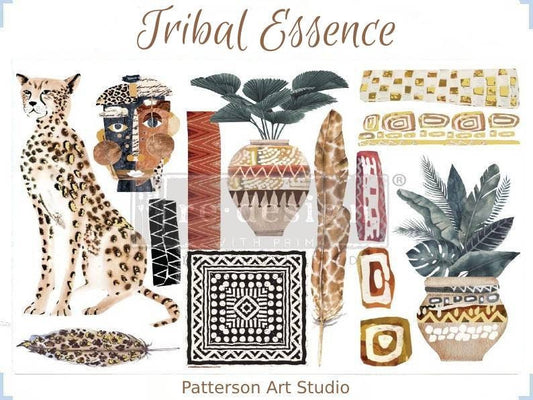 New! TRIBAL ESSENCE - Redesign with Prima Rub on Furniture CHEETAH Small Transfer Decal -  18" x12"