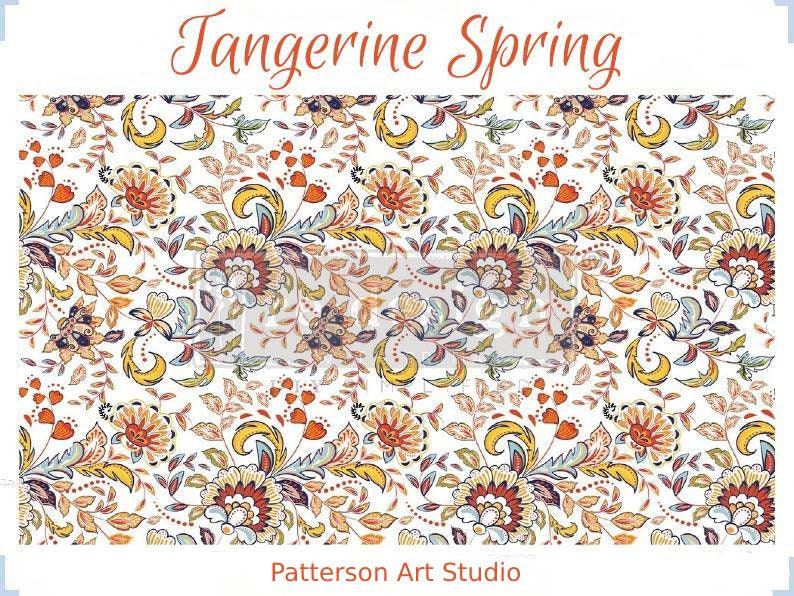 NEW! Redesign with Prima Decoupage Decor tissue Paper - TANGERINE SPRING - 19"x30"