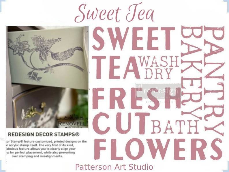 New! SWEET TEA - Redesign with Prima 12 x12 Clear Cling Decor Stamp