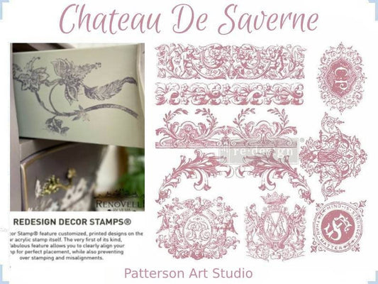 Redesign with Prima 12 x12 Clear Cling Decor Stamp - Chateau De Saverne