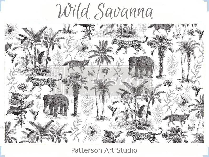 NEW! Redesign with Prima -  Decoupage Decor tissue Paper - WILD SAVANNA - 19"x30"