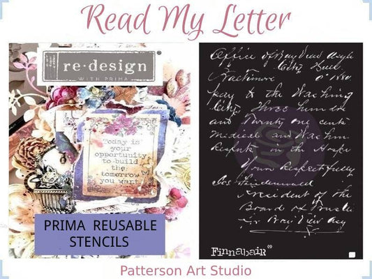 Redesign with Prima Reusable Furniture Decor Stencil by Finnabair Read My Letter 6"x 9"