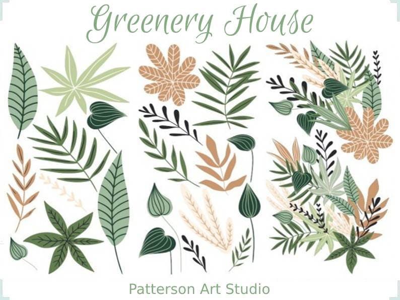 New! - Greenery House - Redesign with Prima - Rub on Small Transfer for Furniture Botanical Decal "12" x 18