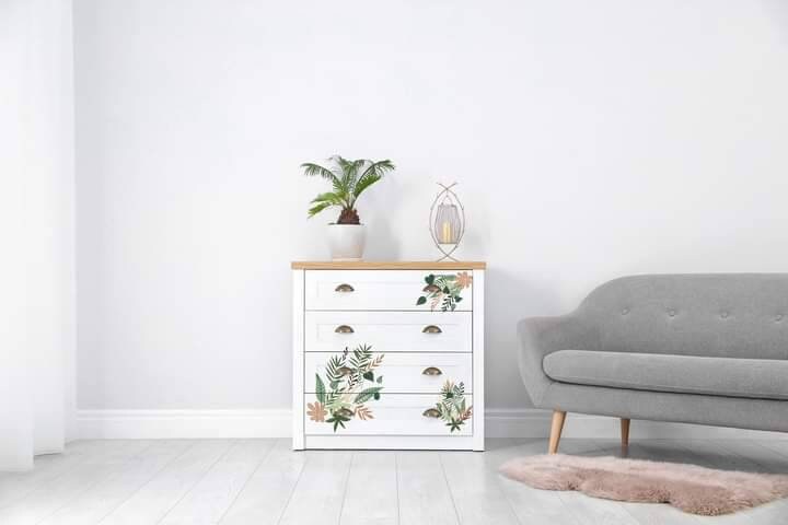 New! - Greenery House - Redesign with Prima - Rub on Small Transfer for Furniture Botanical Decal "12" x 18