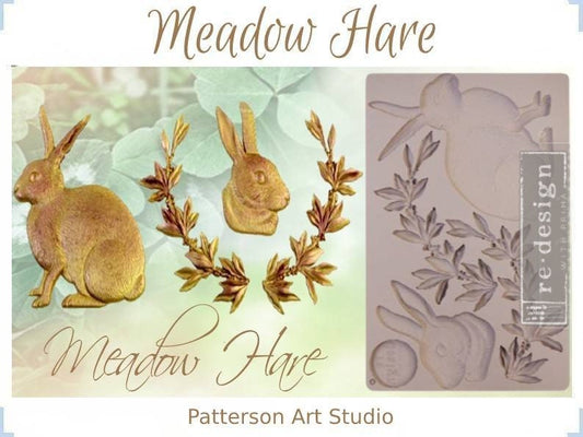 Silicone Mold - New! Meadow Hare - Redesign with Prima mold 5"x8" Silicone Decor Mould