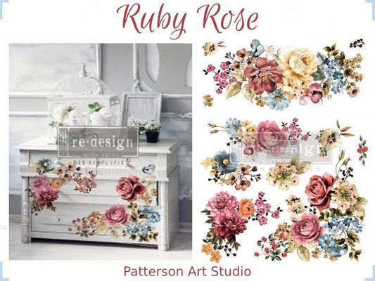 Rub on Furniture Transfer, Furniture Decal, Redesign with Prima, RUBY ROSE 22" x30"