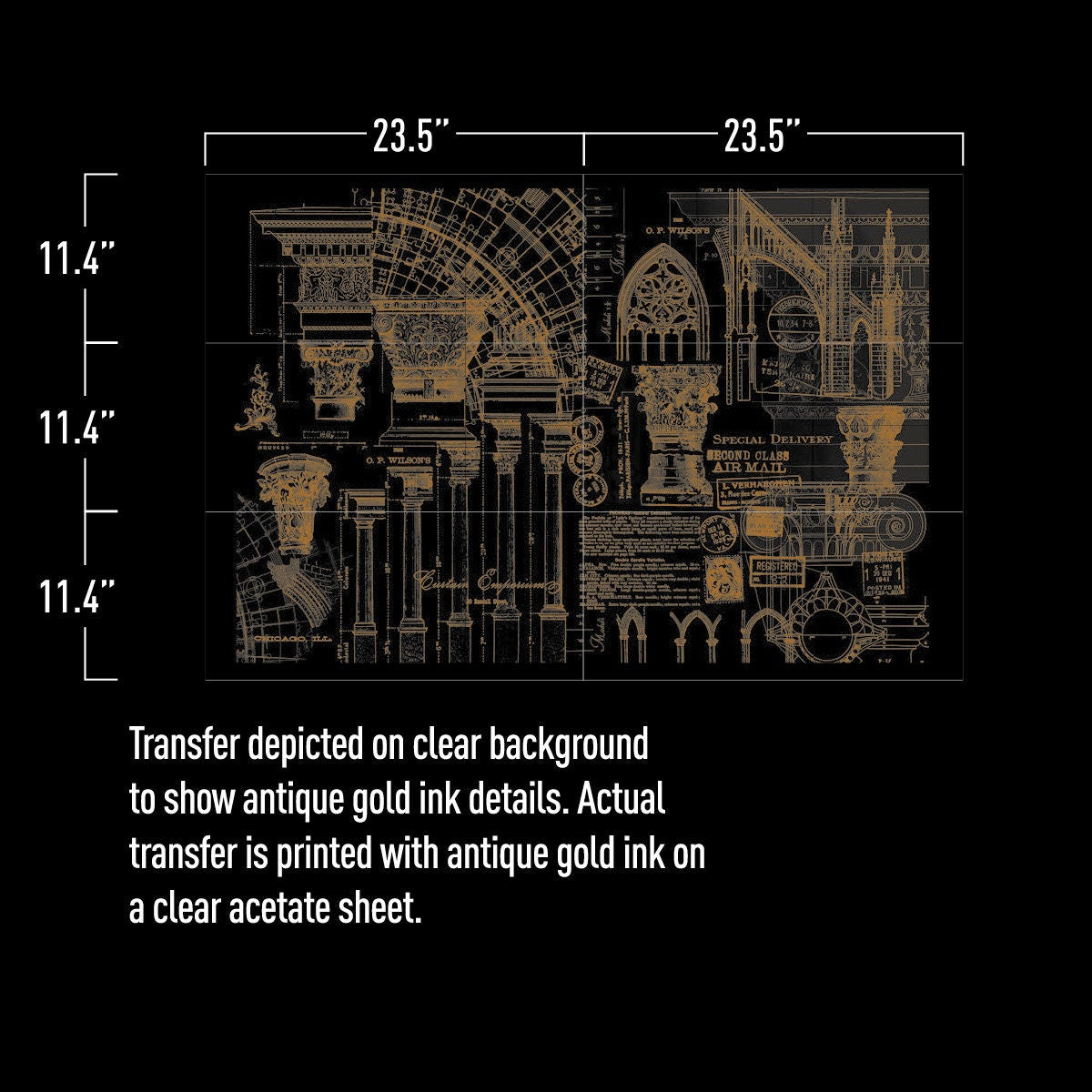 ARCHITECTURE -Rub on Furniture Transfer, Decal By Redesign with Prima,  47" x34.2"