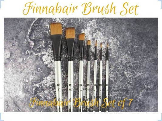 Finnabair - Art basics - 7 Piece Artists Brush Set - Soft Synthetic Art/Detail Brushes - Prima Marketing Inc.