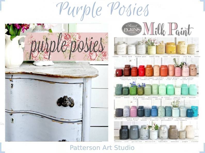 Sweet Pickins Milk Paint -A True Light Lavender  -  PURPLE POSIES