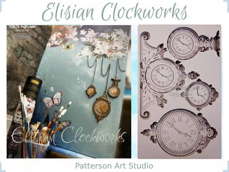 Silicone Mold - ELISIAN CLOCKWORKS - Redesign with Prima - Clock Face Mould  5"x8" Mould