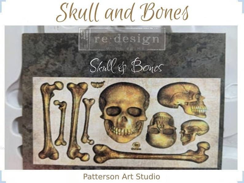 Redesign with Prima - Finnabair Imaginariam - Silicone Mould - SKULL & BONES - 5" X8"