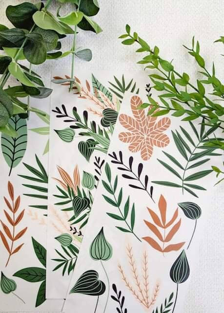 New! - Greenery House - Redesign with Prima - Rub on Small Transfer for Furniture Botanical Decal "12" x 18