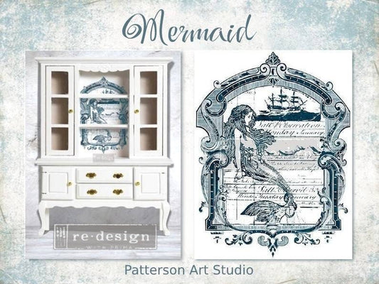 Rub on Furniture Transfer, Furniture Decal, Redesign with Prima, MERMAID 24" x35"