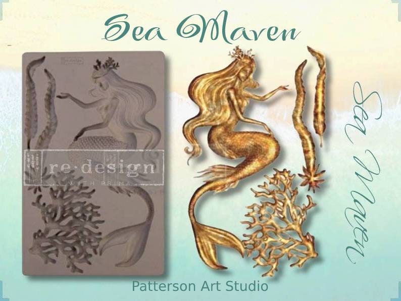 Silicone Mold - Redesign with Prima Mermaid Silicone Decor Mould Sea Maven 5"×8"