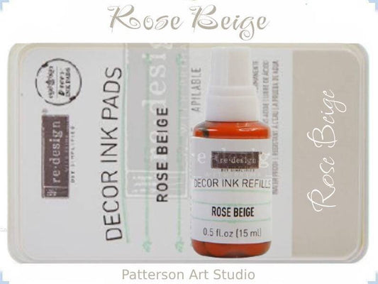 NEW! Redesign with Prima - Rose Beige  - Ink Pad - 10ml Bottle Plus Dry Ink Pad