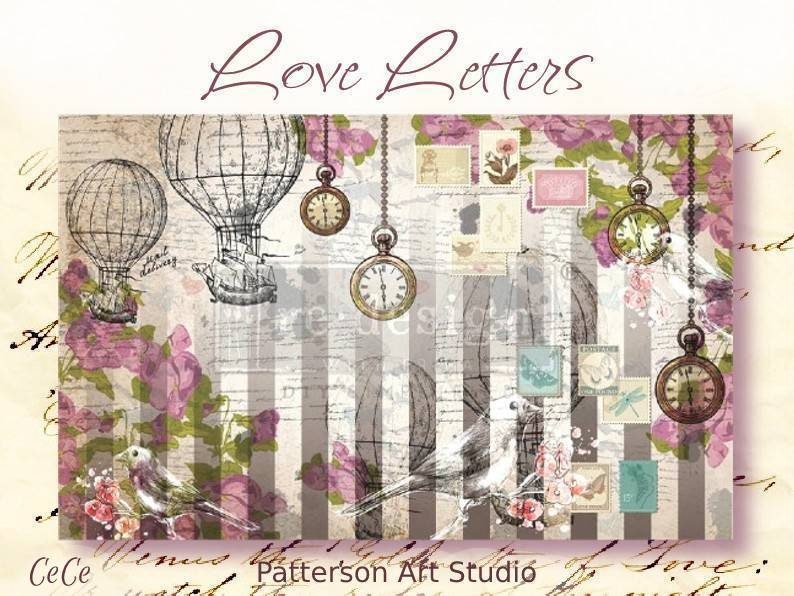 New! Redesign with Prima Decoupage Decor tissue Paper - CeCe LOVE LETTERS 19"x30"