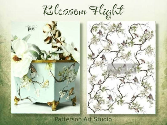 Rub on Furniture Transfer, Furniture Decal, Redesign with Prima, Blossom Flight 25" x34" Same Day Shipping