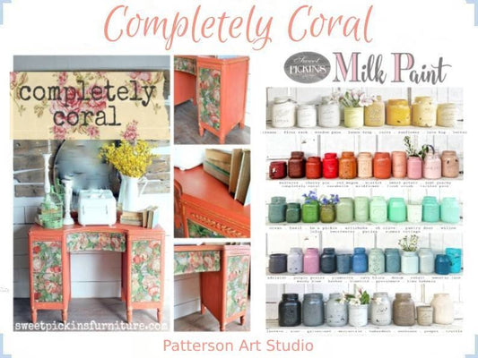 Sweet Pickins Milk Paint -A Dark Coral Color - COMPLETELY CORAL