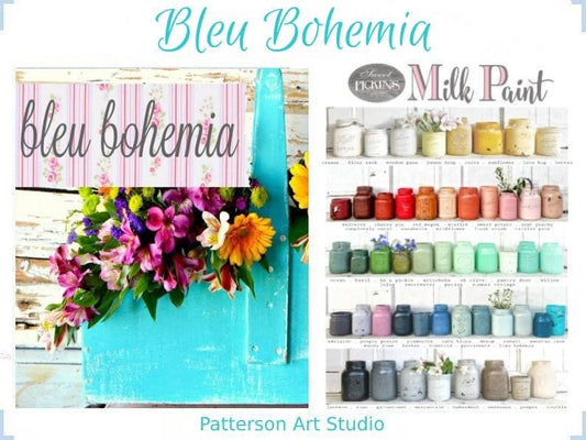 Sweet Pickins Milk Paint -A Bright and Cheerful Turquoise Blue - BLEU BOHEMIA