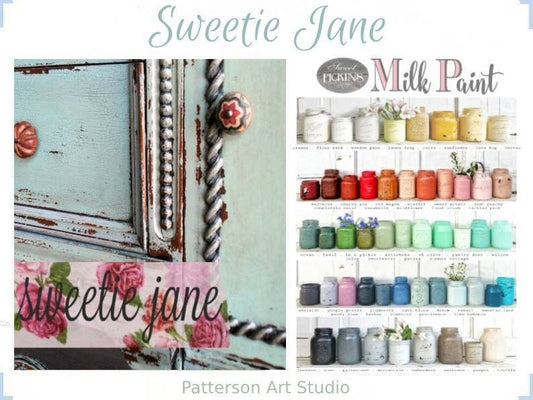 Sweet Pickins Milk Paint -A Muted Blue/Green Color -SWEETIE JANE