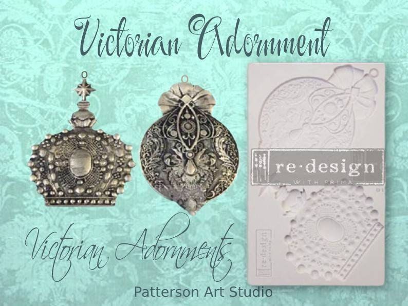 VICTORIAN ADORNMENTS - Holiday Silicone Mold - Redesign With Prima ORNAMENT Mould -  5"x8"