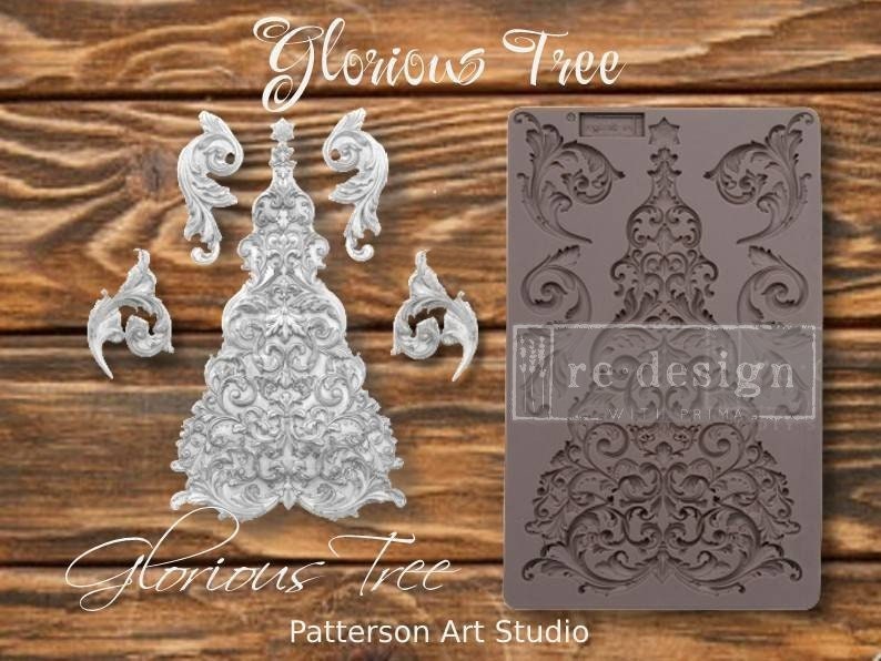 NEW! GLORIOUS TREE - Holiday Silicone Mold - Redesign With Prima Mould -  5"x8"