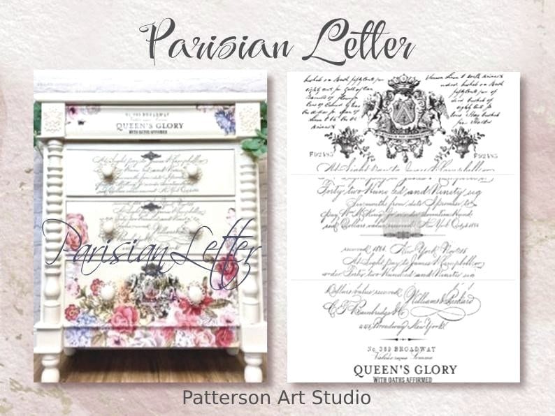 Rub on French Furniture Transfer, Paris Furniture Decal, Redesign with Prima, Parisian Letter 24" x35"