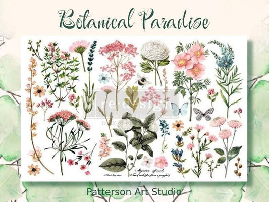 New - Botanical Paradise -  Redesign with Prima - Rub on  Furniture Small Transfer - Same day Shipping!